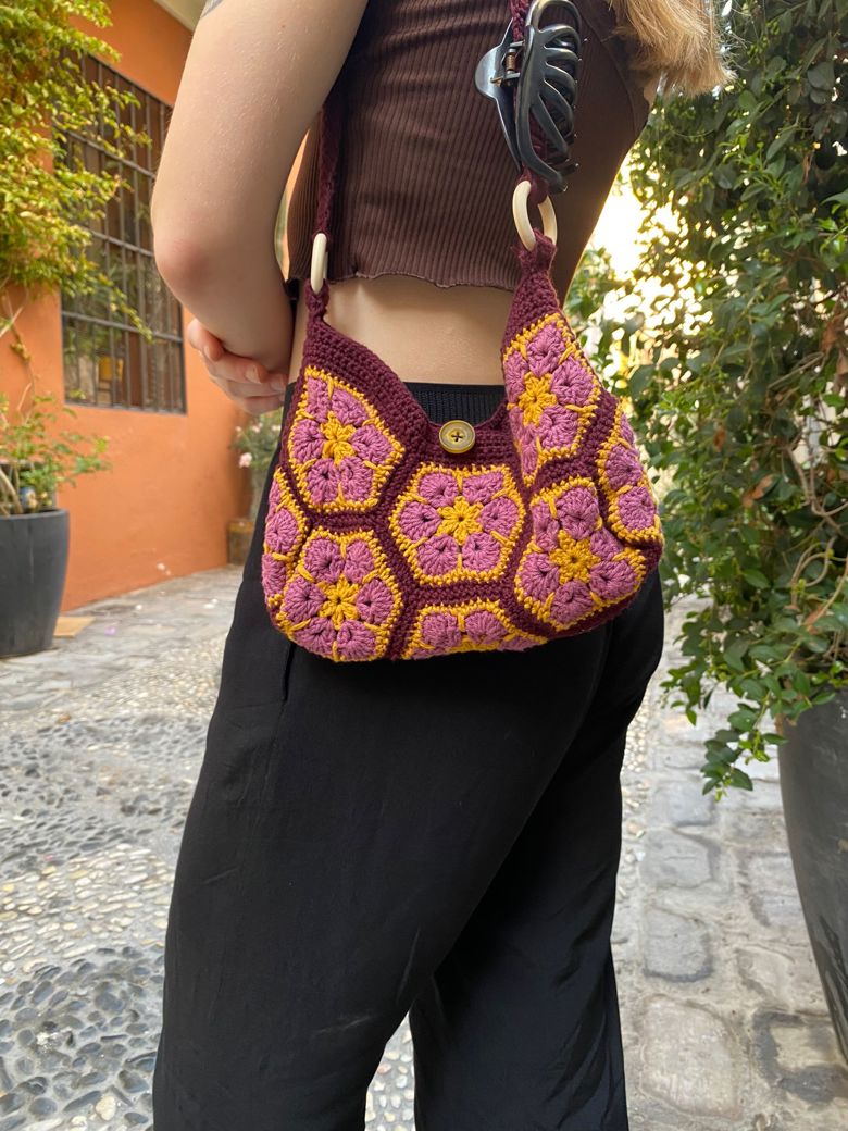 Petal Mosaic Crochet Bag